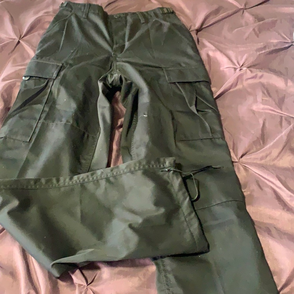 Black women work cargo pants,adjustable leg/waist